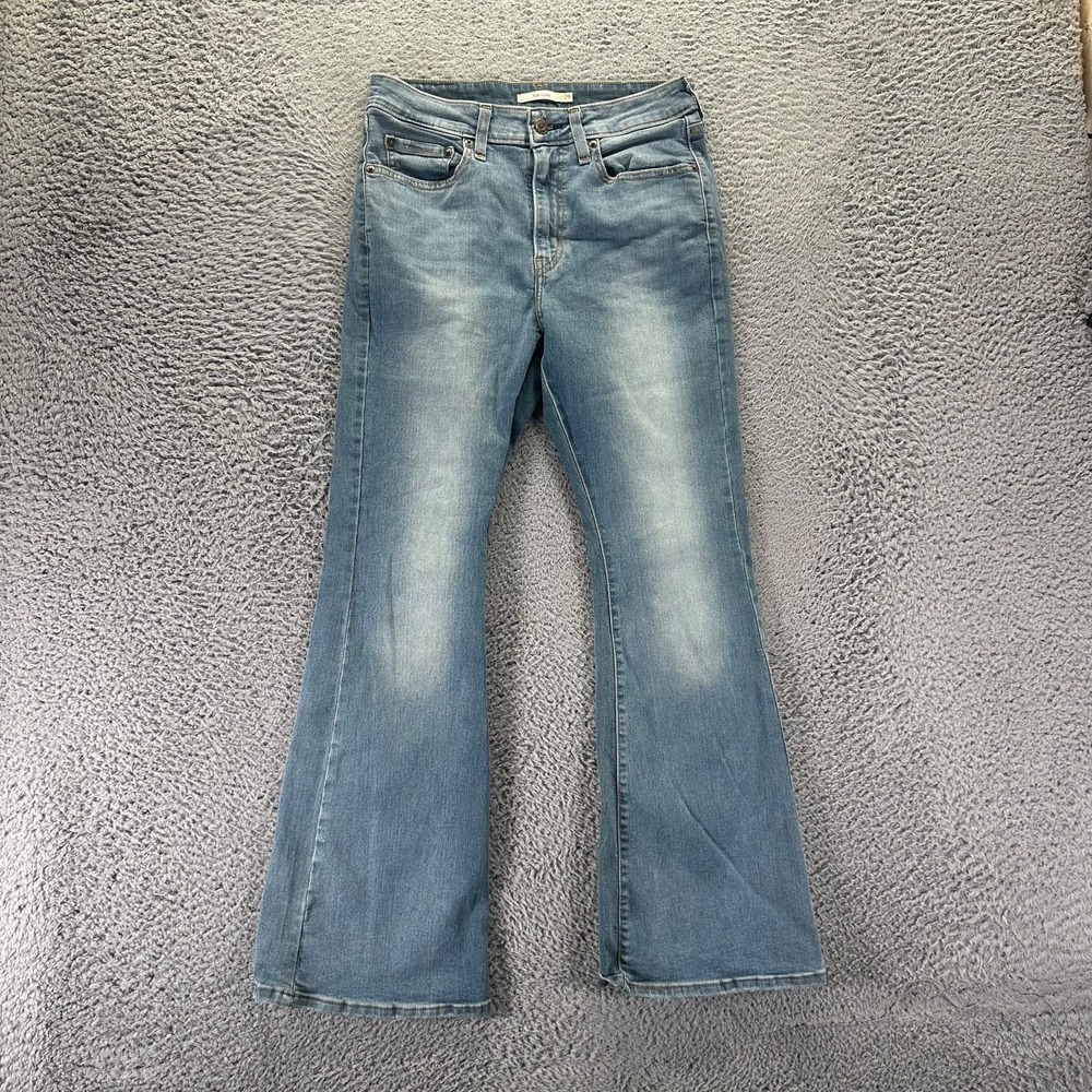 Levi's 726 Jeans Womens 29x29 Blue Cotton Denim Flared Faded Workwear Stretch